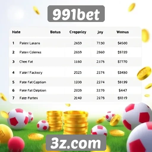 Comparativo de bônus oferecidos pela 991bet